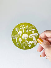 Load image into Gallery viewer, Mushrooms  3&quot; vinyl circle sticker
