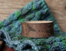 Load image into Gallery viewer, Luna Moth Leather Ruler Cuff with Bronze Stud
