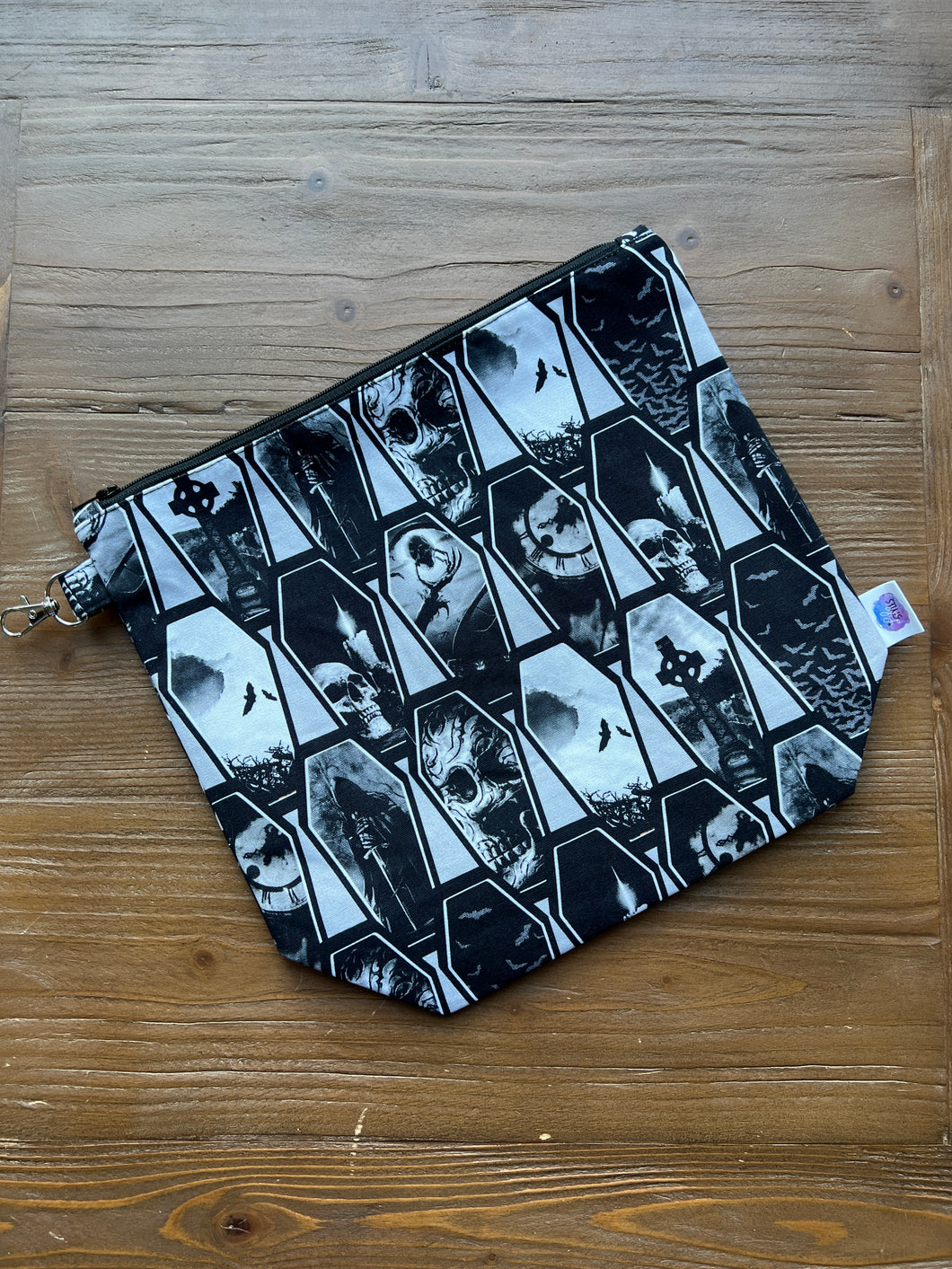 Black & White Coffins Wedge Bag