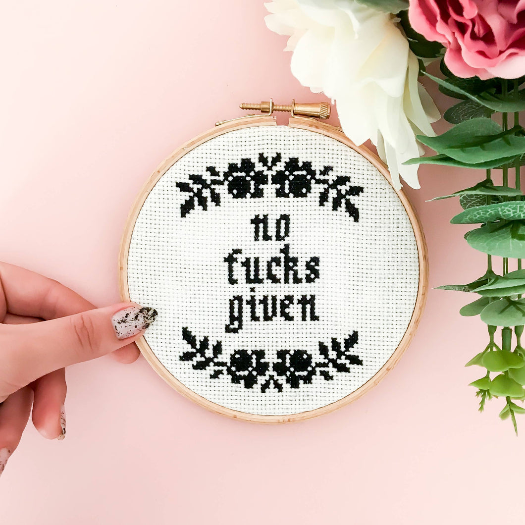 No Fucks Given Modern Cross Stitch Kit